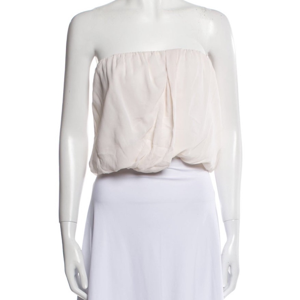 Alice + Olivia White Silk Tube Top Size XS